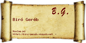 Biró Geréb névjegykártya